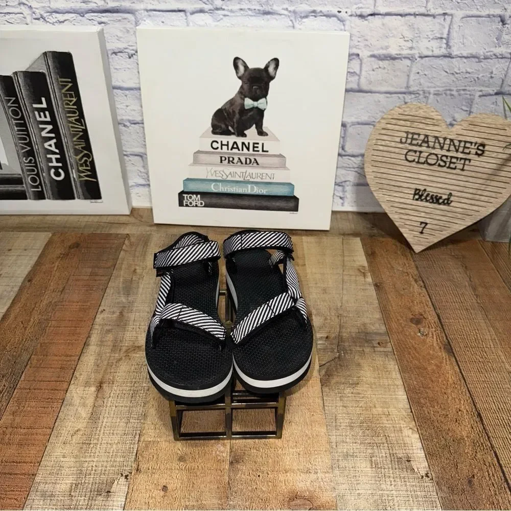 Teva Flatform Universal Original Candy Stripe Black